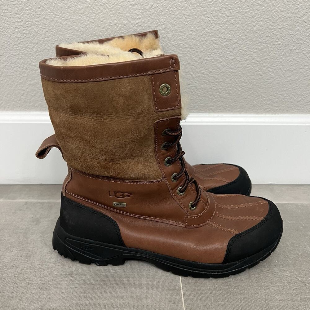 UGG Butte Mens Size 9 Brown Vibram Waterproof Outdoor Snow Boots Shoes 5521